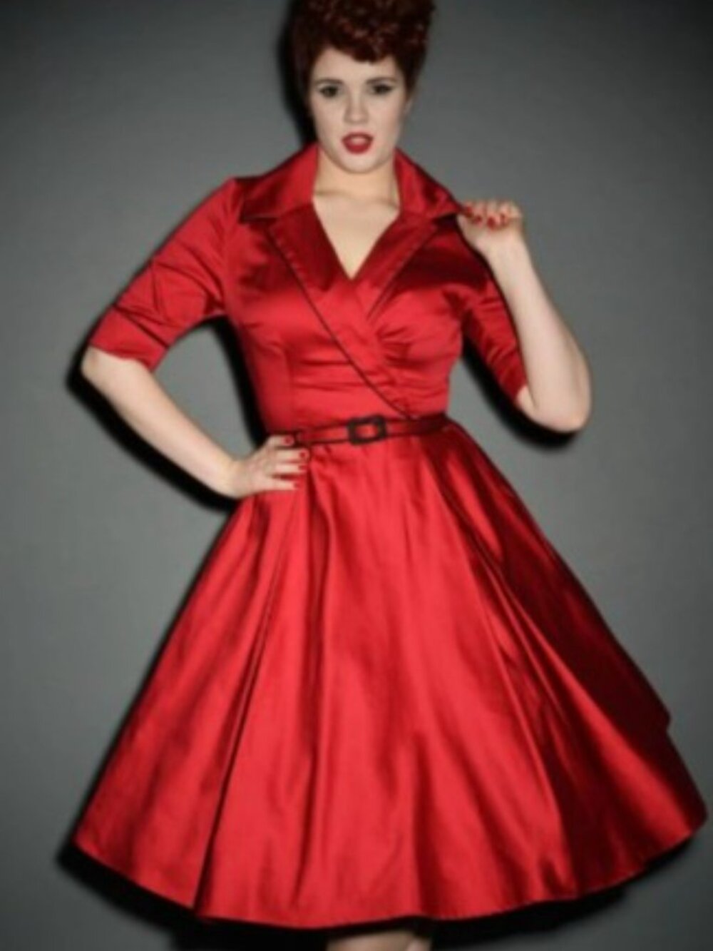 Deadly Dames Haunted Housewife Dress Pinup Couture Laura Byrnes Vixen Red